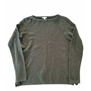 J. Jill Women's XS Olive Green Sweater Zipper Hem Accent